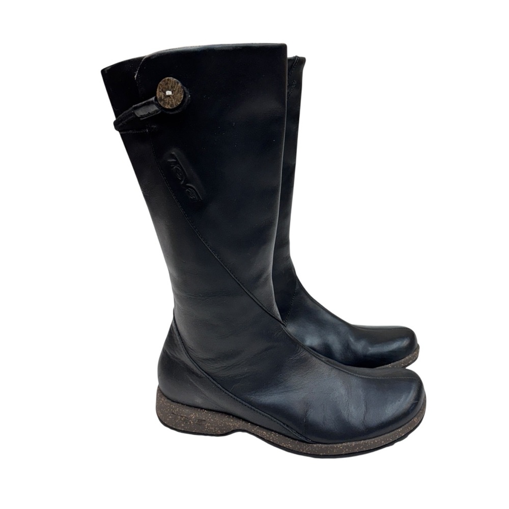 Teva Women’s Montecito Mid Calf Boots Black Leather Sz 6.5